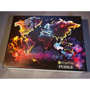 OrangePulp 1000-Piece Jigsaw Puzzle Vibrant World Map Art Design For Ages 14+